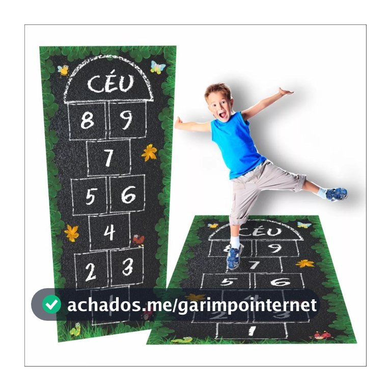 Tapete Amarelinha Infantil Em Lona Chão de giz, Melhor Que Eva, Não Rasga, Jogo da Amarelinha Jogo pedagógico, Brinquedo para presente de aniversário, dia das crianças e natal, para menino ou menina. 2 e 3 anos, 4 e 5 anos, 6 e 7 anos,  8 e 9 anos