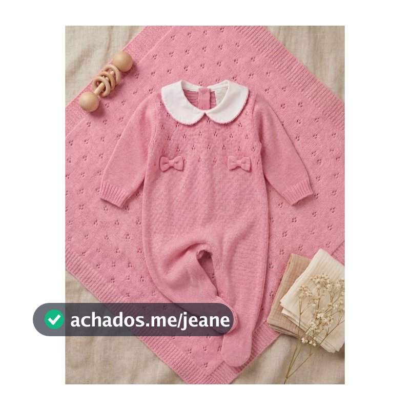 Saída Maternidade Menina Tricô Luxo Macacão e Manta Tricot Roupa de Bebe Menina