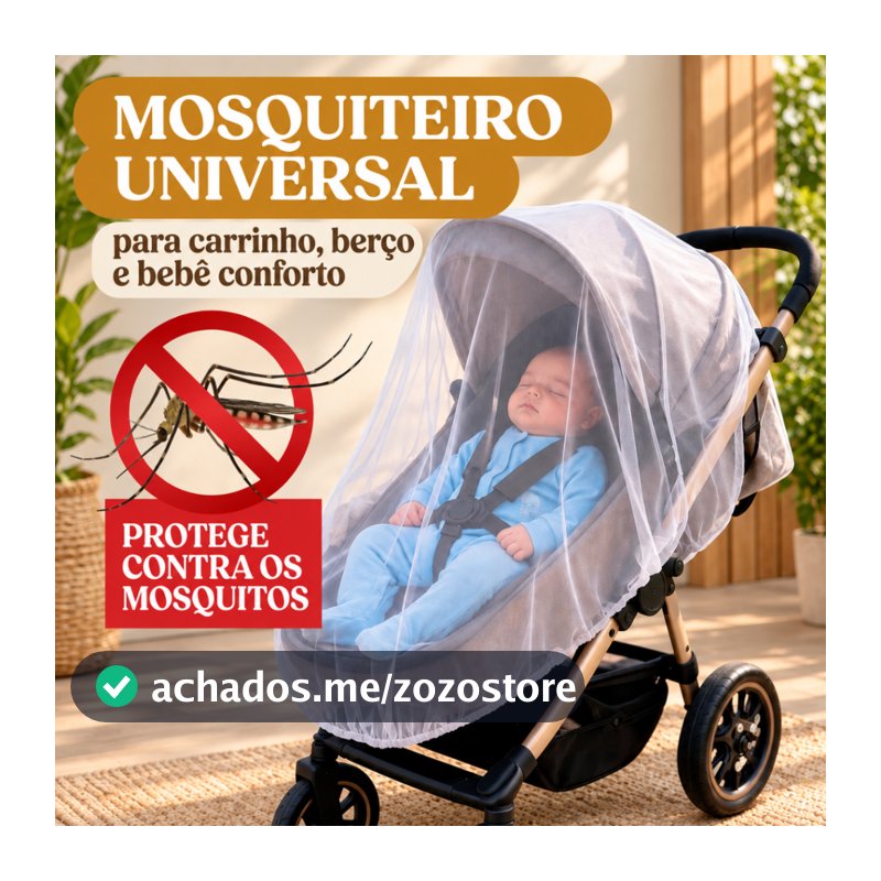 Mosquiteiro Carrinho de Bebê Universal Tela Protetora Contra Mosquito Bebê Conforto Berço Moisés Elástico