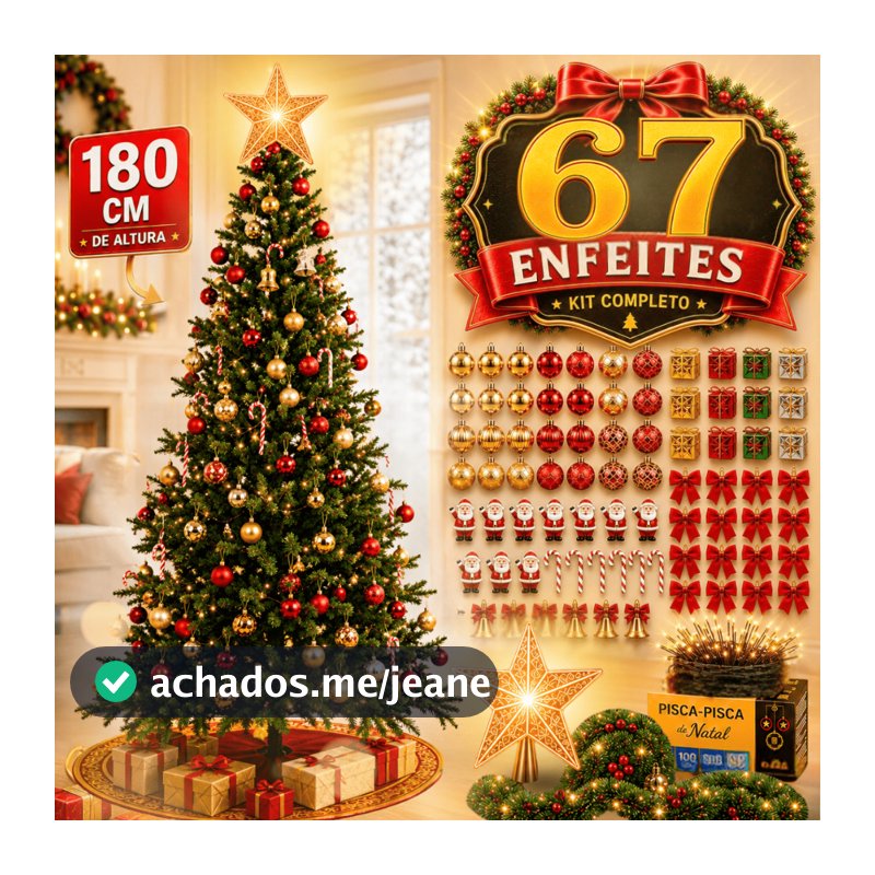 Árvore Natal Pinheiro 180cm Enfeitada Decorada Promoção Luxo Nevada Verde Estrela Pisca LED 1,80m