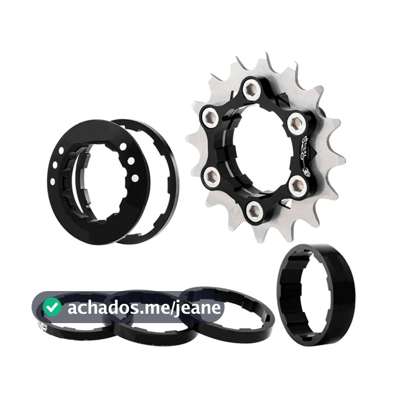 Kit Cog Single Speed Gta Tanke Vermelho Preto de 14 ou 16d Grau Freeride Compativel Gios hupi viking Absolut