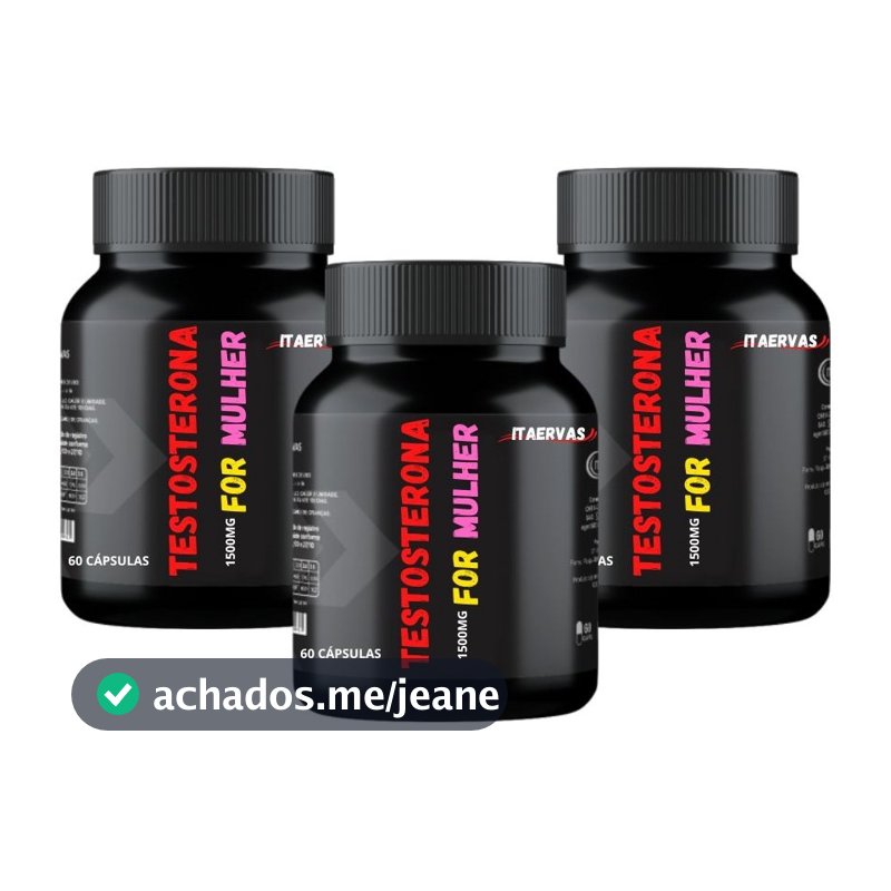 3x Testosterona FOR Mulher 1500mg Massa Muscular Hipertrofia