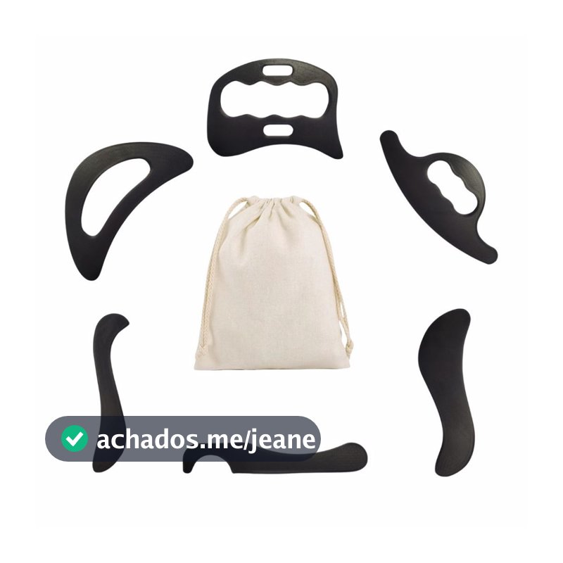 Liberação Miofascial Kit com 6 Instrumentos Massageadores / Fisioterapia + Sacola Transporte