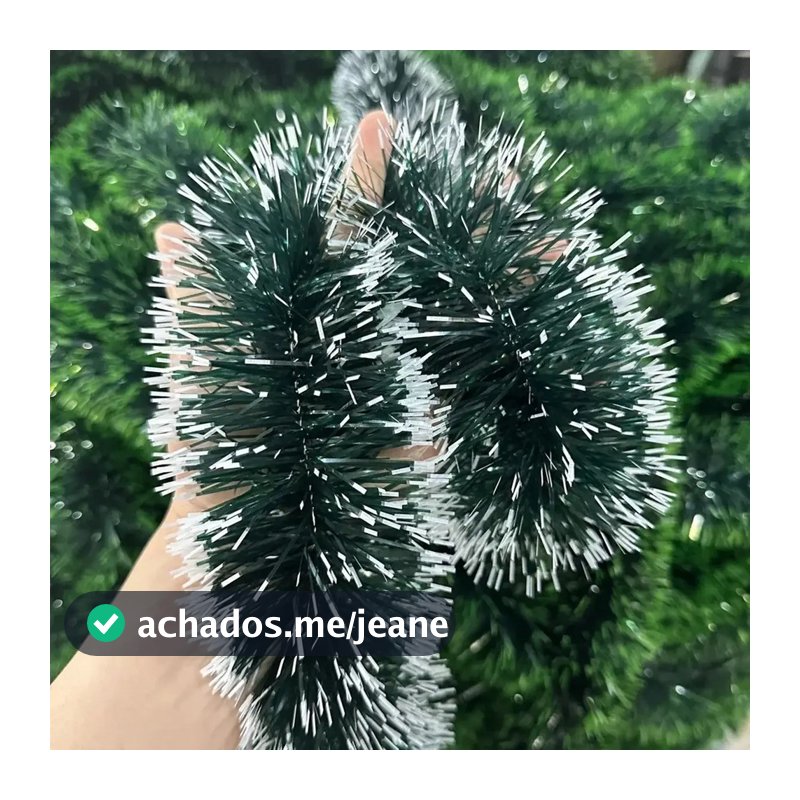 Festão Verde Nevado Para Arvore de Natal Musgo com Neve KIT 10 METROS