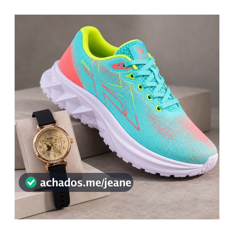 Kit Tênis feminino Racer casual esporte + rélogio feminino estiloso