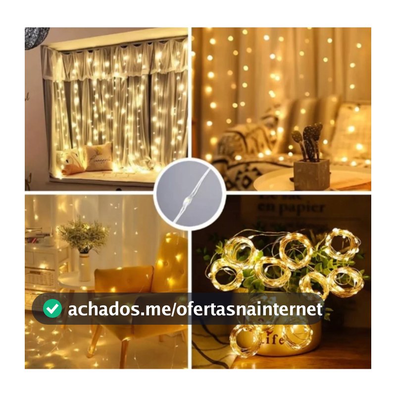 Cortina 300 Leds 3x3 Metros Amarelo Festa/Casamento Eventos/Natal CL-001