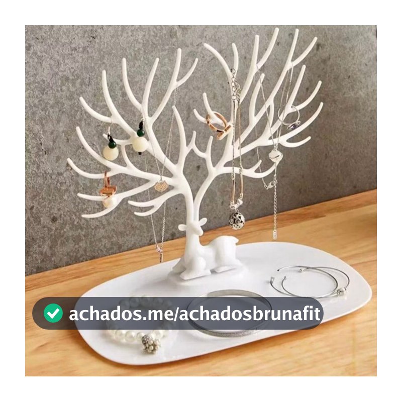 Porta Joias Para Brincos Colares Bijuterias Em Formato De Cervo Com Árvore Para Decoração