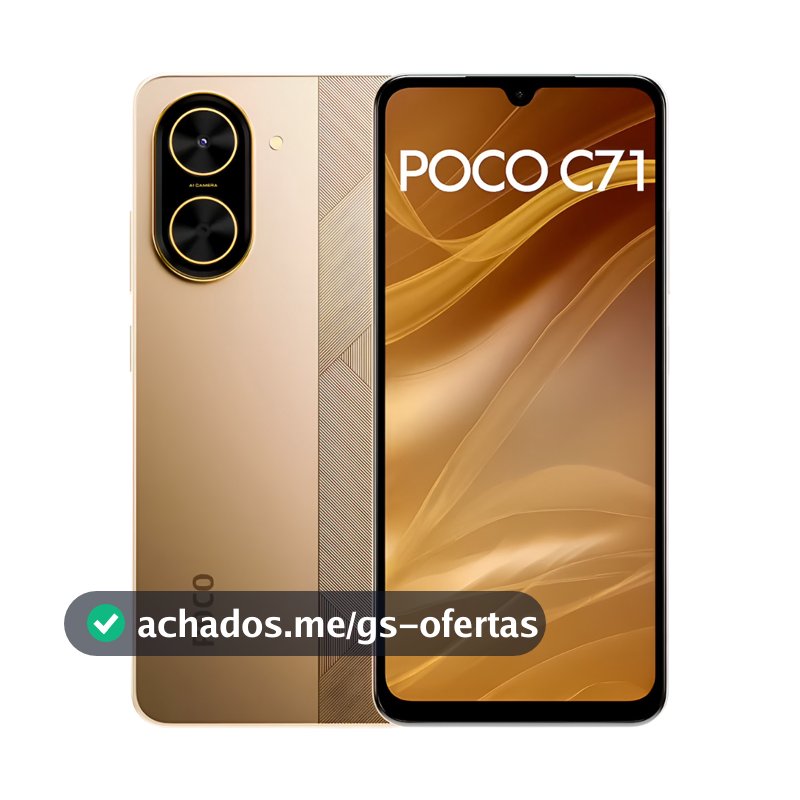 Celular Smartphone Xiaomi Poco C71 128GB / 64GB Dual Sim Global (COM CAPINHA E PELÍCULA DE CORTESIA)