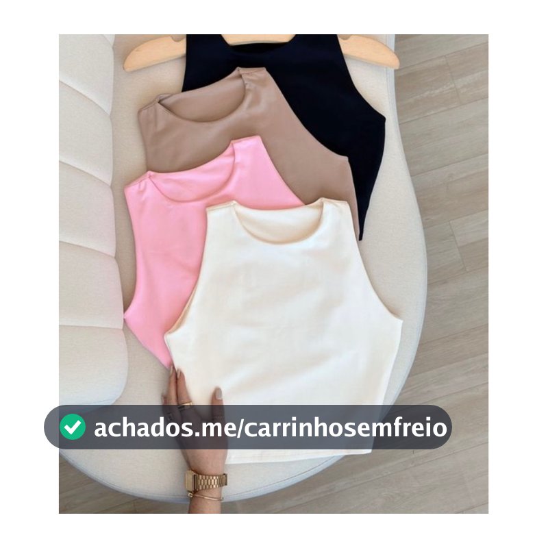 Cropped regatinha básico poliamida forro duplo feminino