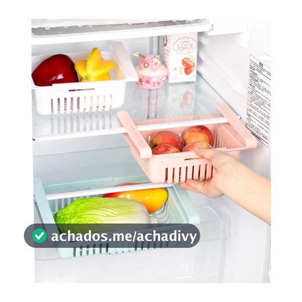 Cesto Organizador De Geladeira Multiuso Gaveta Retratil