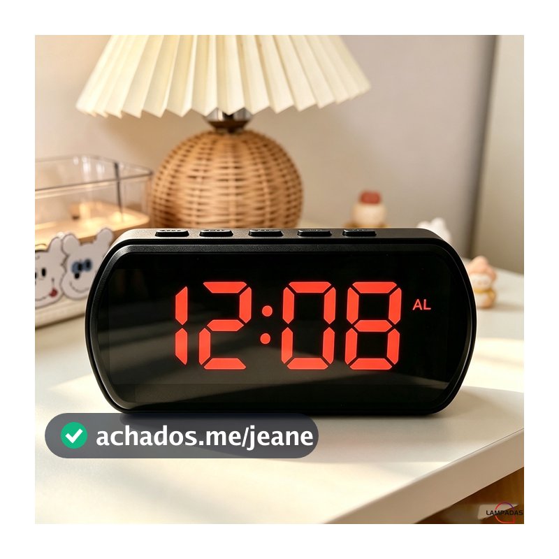 Relógio Despertador De Mesa Digital LED 4 Cores Temperatura Alarme Data USB Quarto Escritório