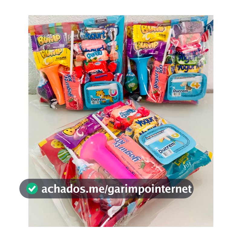 Kit Sacolinhas Guloseimas Para Festas E Aniversário Infantil Saquinho Com 12 Doces e 1 Brinquedo