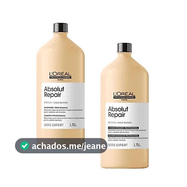Kit Shampoo E Condicionador 1,5l Lore Absolut cortex Repair Gold Quinoa lor cortex