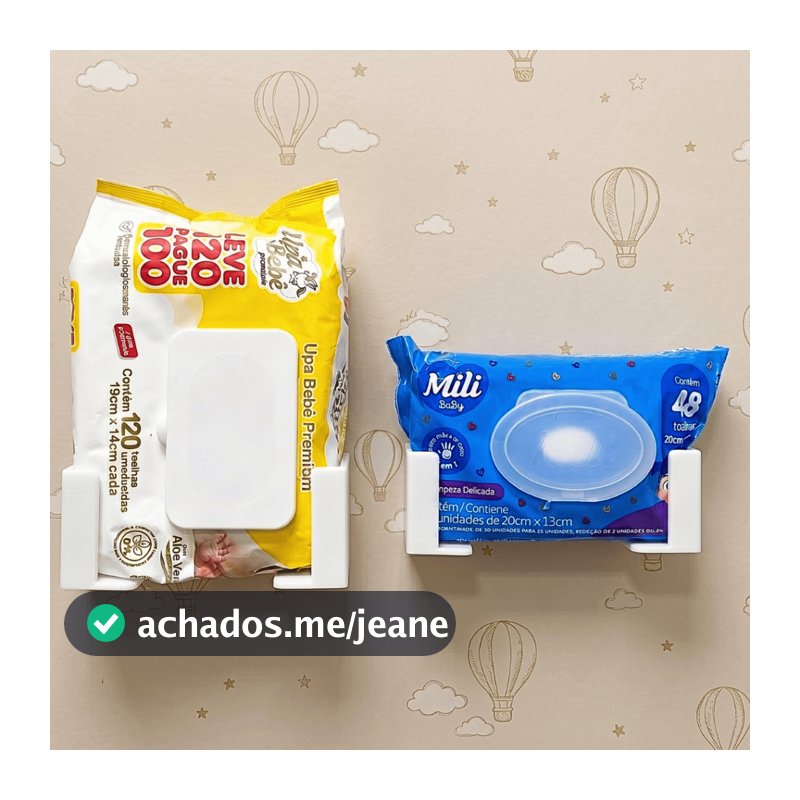 Suporte Porta Lenço Umedecido com Fita Dupla Face para 48 a 120 Lenço Umedecido Bebê, Casa, Banheiro, Lavanderia