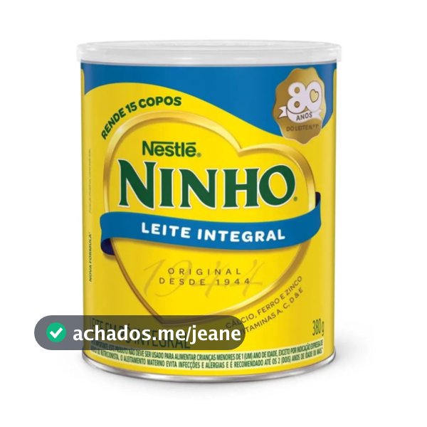 Leite em Pó Integral Ninho Nestlé 380g – A partir de 1 ano