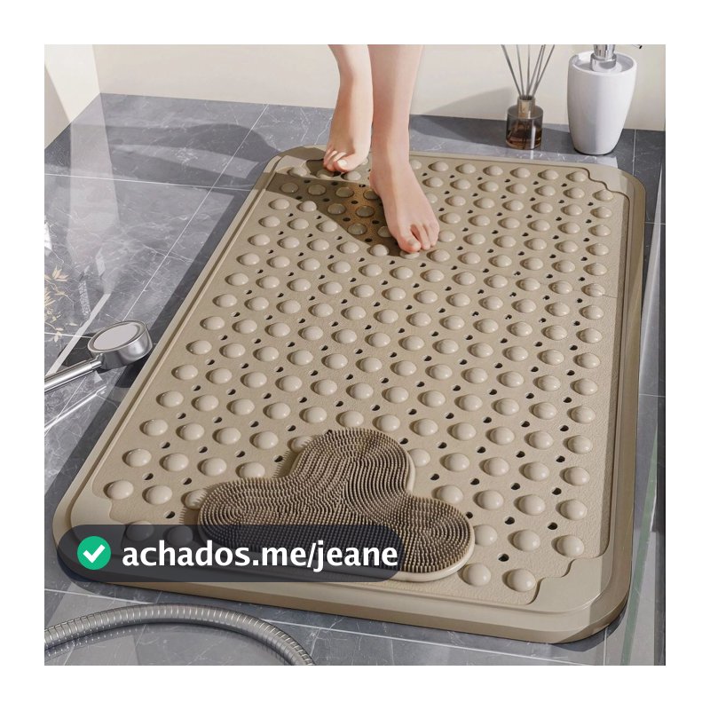 Tapete Banheiro Antiderrapante Massageador Pés Esfoliante Com Ventosa 40x70cm
