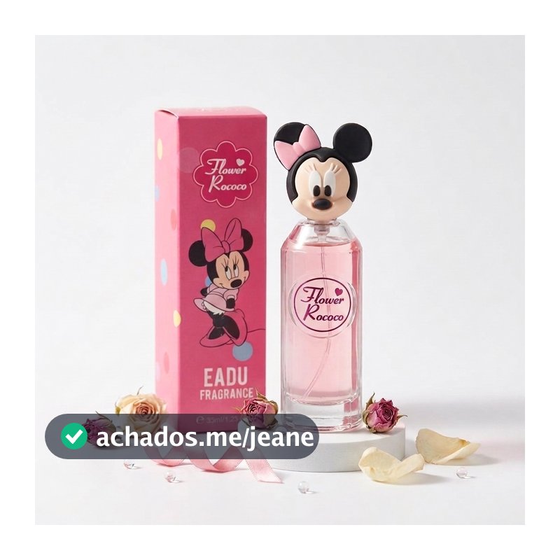 Perfume Infantil Minnie Flower Rococo 35ml Colônia Feminina Original Cheiro Suave Presente Crianças Kids Disney