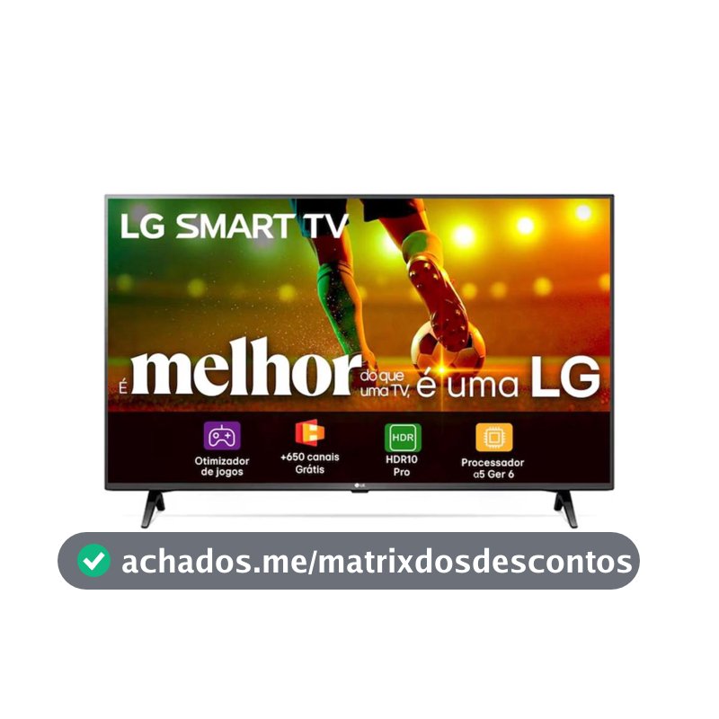 Smart TV 43" LG Full HD 43LR6700 α5 Ger6 AI Alexa integrado LG Channels webOS Smart Magic