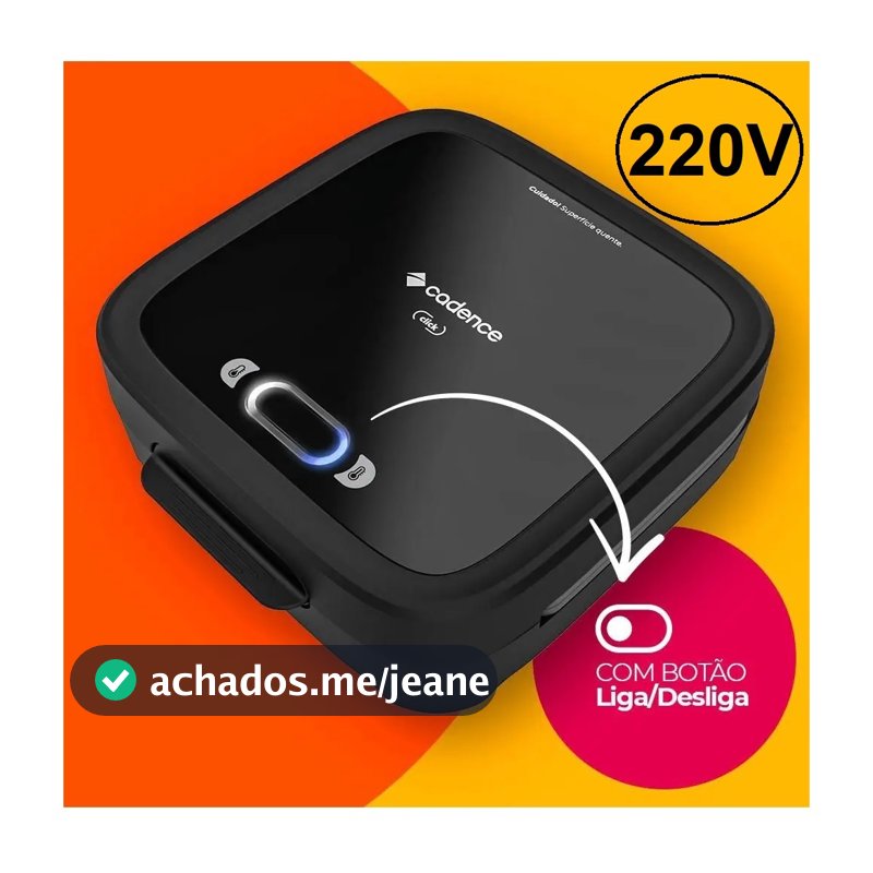 Sanduicheira Eletrica Cadence San400 Com Botão Liga / Desliga 750W 220V