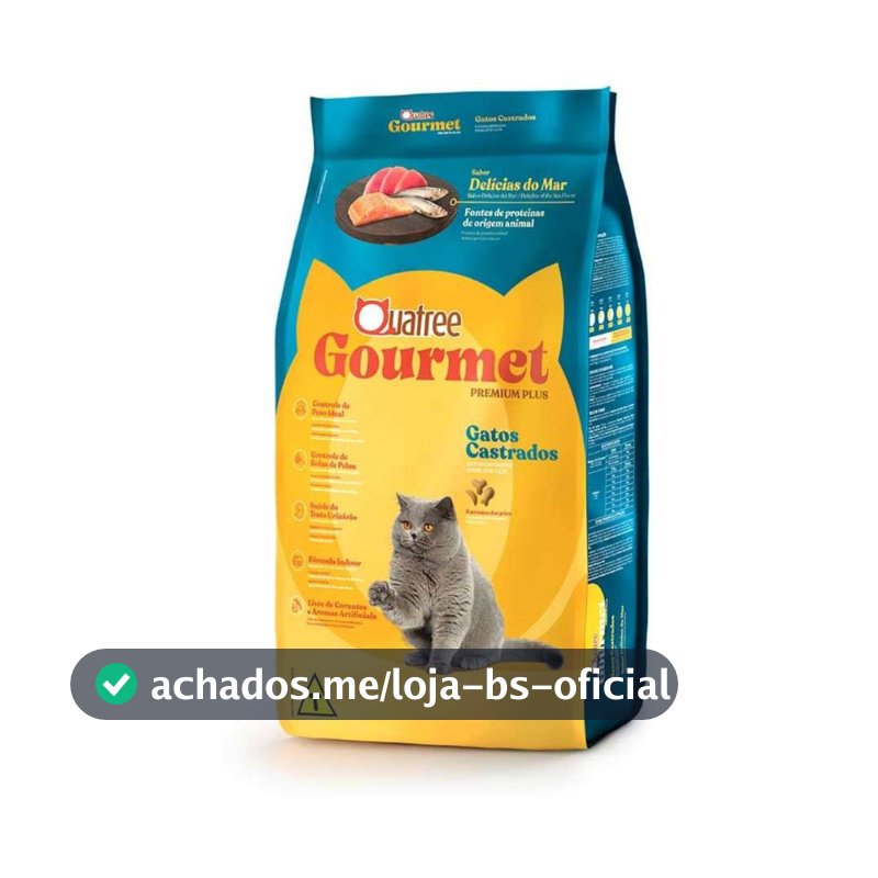 Ração Quatree Gourmet Gatos Castrados Delícia do Mar 3kg