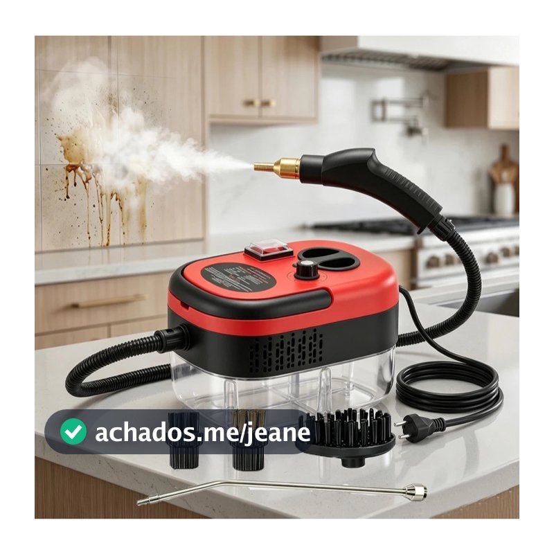 Limpador A Vapor Portátil De 2500 W , Máquina De Limpeza Pressurizada De Alta Temperatura Com Cabeças De Escova E Luvas