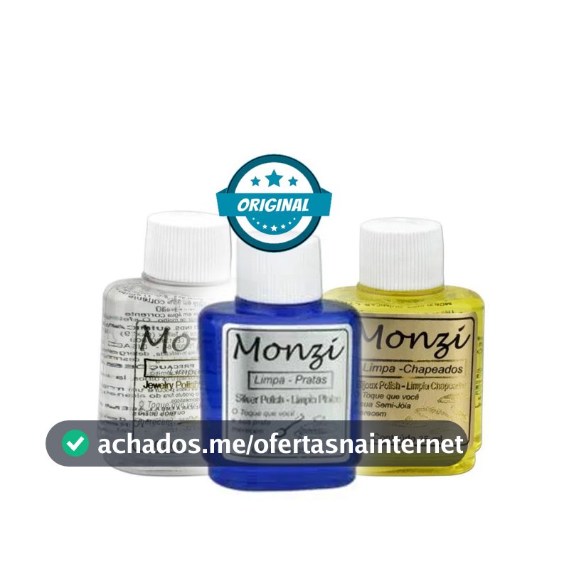 Limpa Pratas Monzi Original 35ml - Liquido para limpar pratas, folheado ou joias