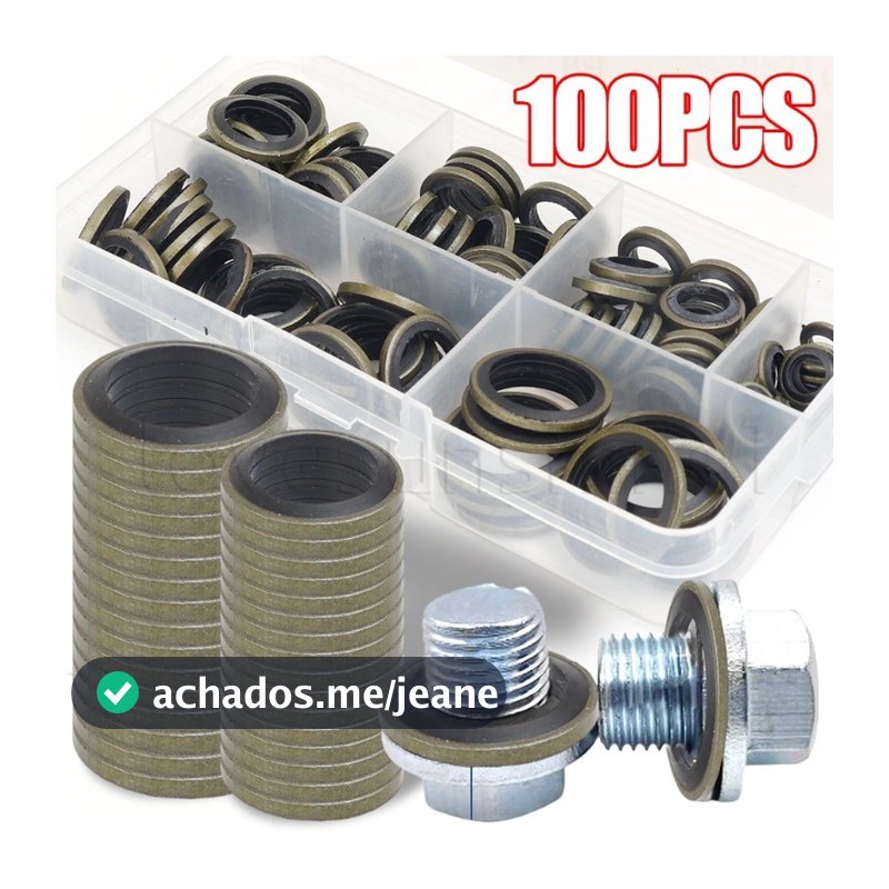 M6/M8/M10/M12/M14/M16-Junta De Vedação De Alumínio-Anéis De Arruela De Metal Ultrafinos-Peças Automotivas Plugue De Drenagem De Carro 100 Unidades/Caixa-Substituível , Resistente À Corrosão
