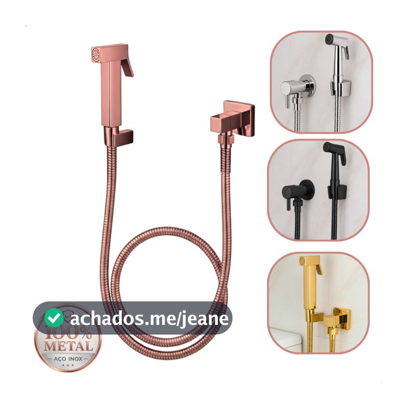 Ducha Higiênica Chuveirinho em Metal Para Banheiro Ducha Higienica Privada Completa 1/4 De Volta