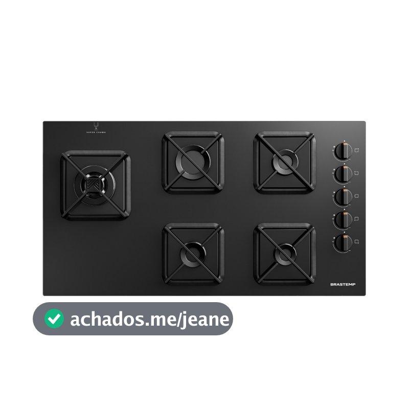 Cooktop Brastemp 5 Bocas a Gás, Grades de Ferro Fundido e Super Chama Lateral - BDS85AE