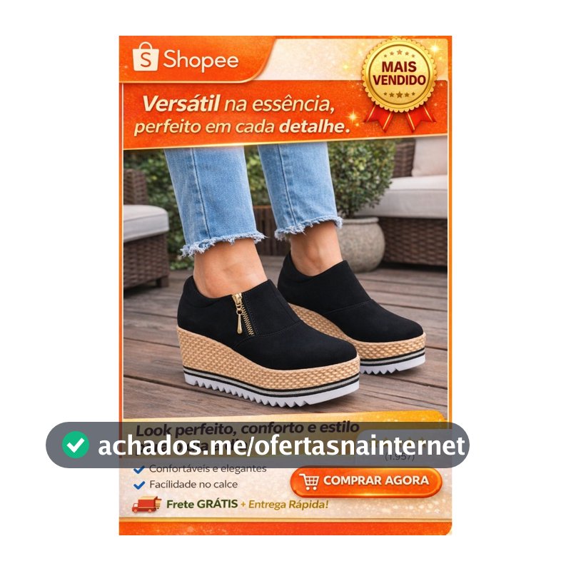 Tênis Feminino Ziper Plataforma