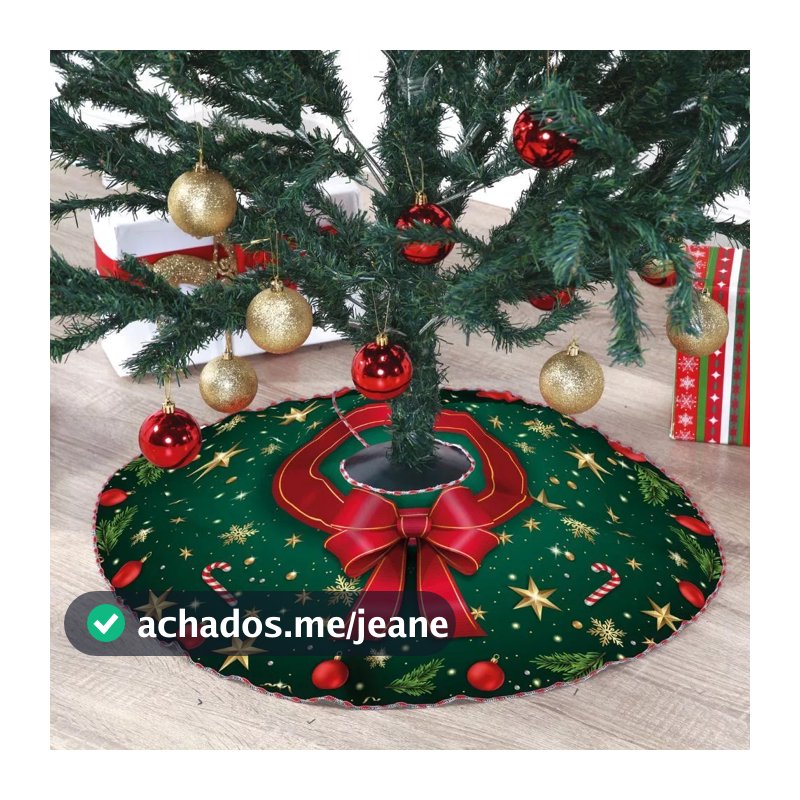 Saia Para Árvore De Natal Decoração Enfeite Natalino Papai Noel Natalina Estampada Sublimado
