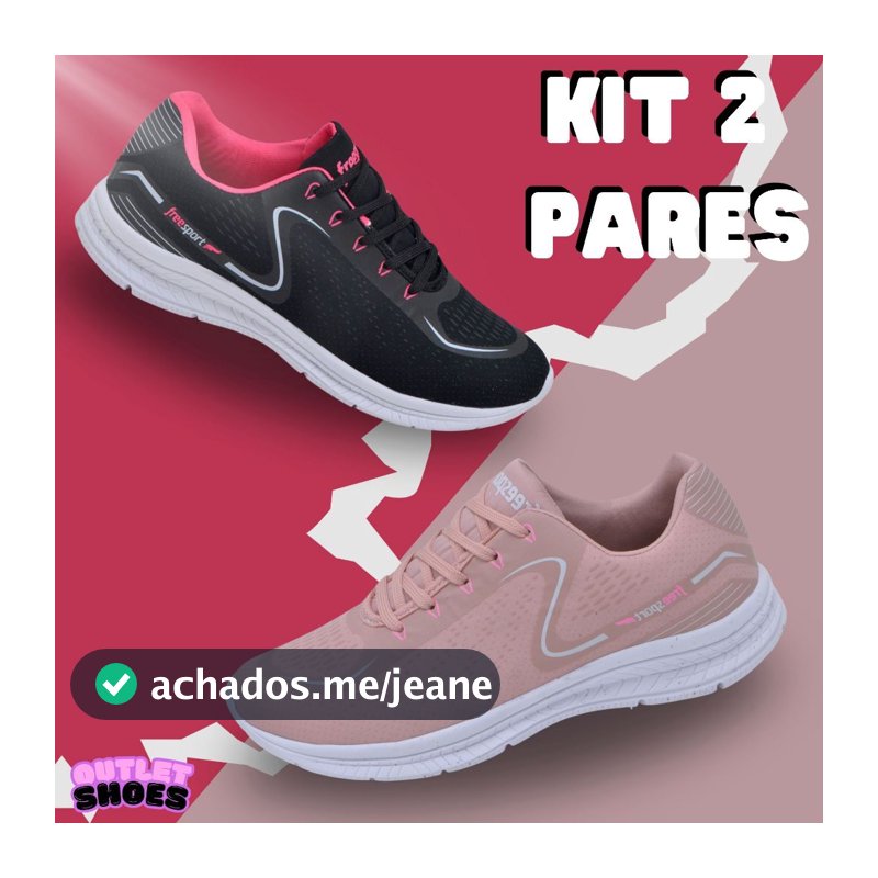 Kit 2 Pares Tênis Esportivos Masculino/Feminino para Academia e Corrida