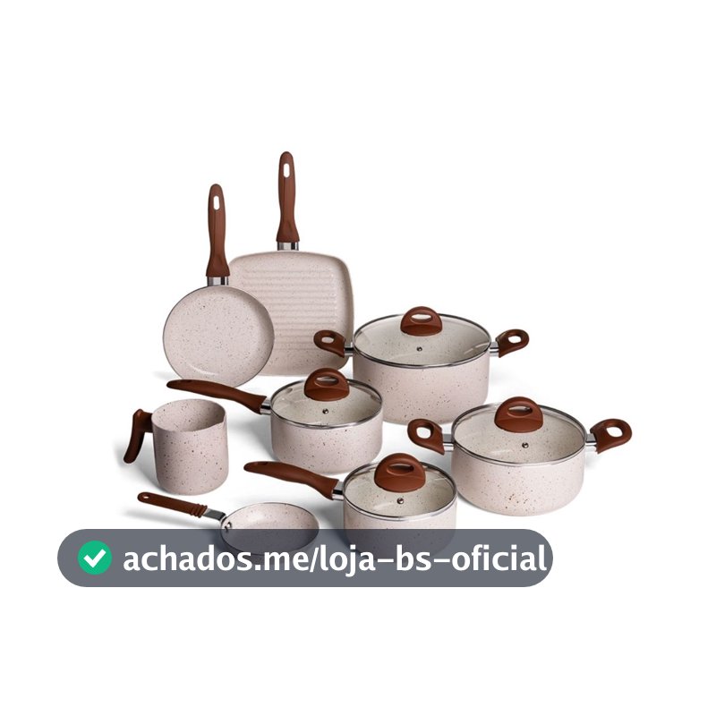 Jogo de Panelas Vanilla Ceramic Life Brinox Smart Plus 8 Peças - Antiaderente