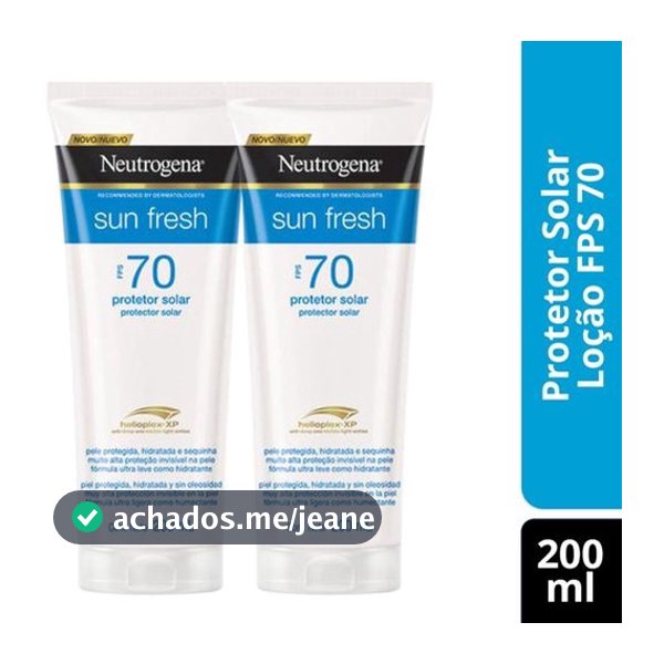 Kit 2 unidades Neutrogena Sun Fresh FPS 70 200ml