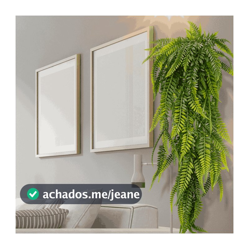 Pendente 1, 2.3 ou 4 Unidades - Folha Samambaia Artificial 80cm