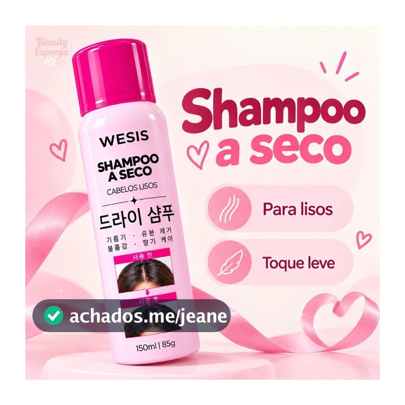 K-beauty Shampoo a Seco Wesis Coreano 150ml 85g Cabelos Lisos Cacheados e com Química Perfeito para Viagens