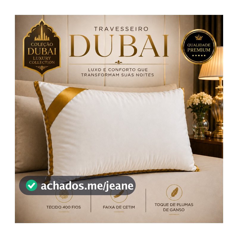 Travesseiro Toque de Plumas 50x70 400 Fios Extra Macio Alto Premium Hotel Coleção Dubai