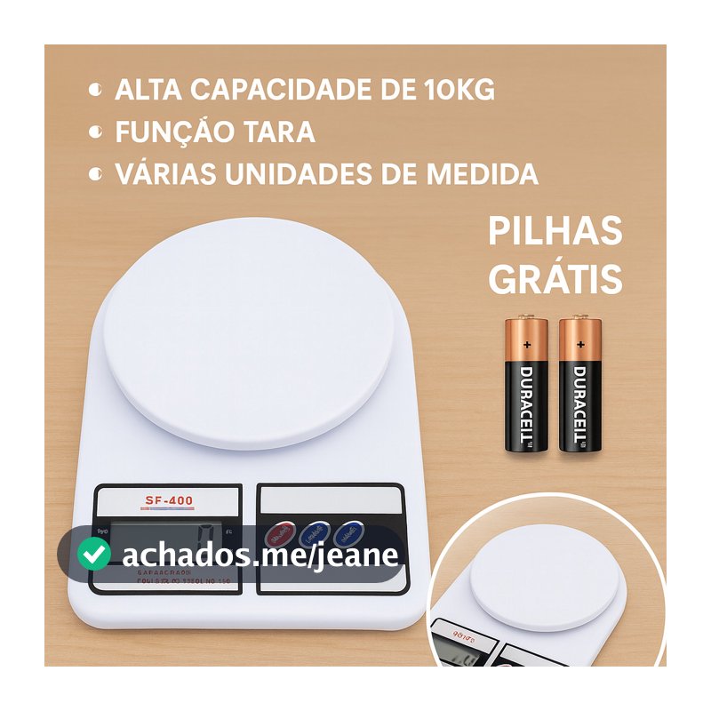 Balança digital cozinha bolo portatil precisão pilhas inclusas AA SF-400