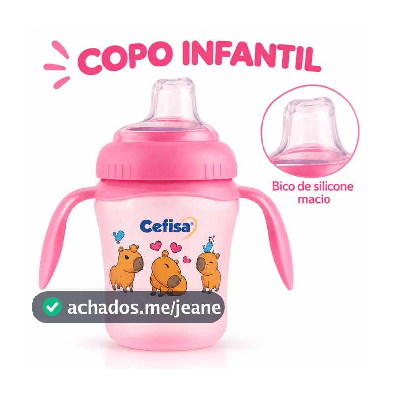 Copo Para Bebê - Anti-Vazamento -  Bico de Silicone Macio - Alça Removível - 240 ml