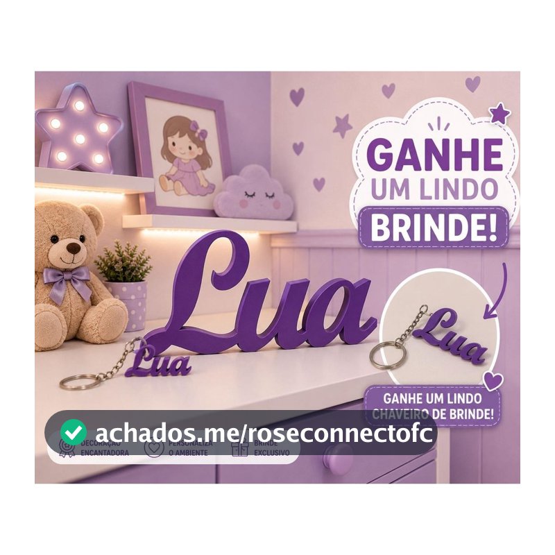 Letreiro Nome 3D Personalizado Decoração Mesa Aniversário Infantil, Casamento e Chá de Bebê