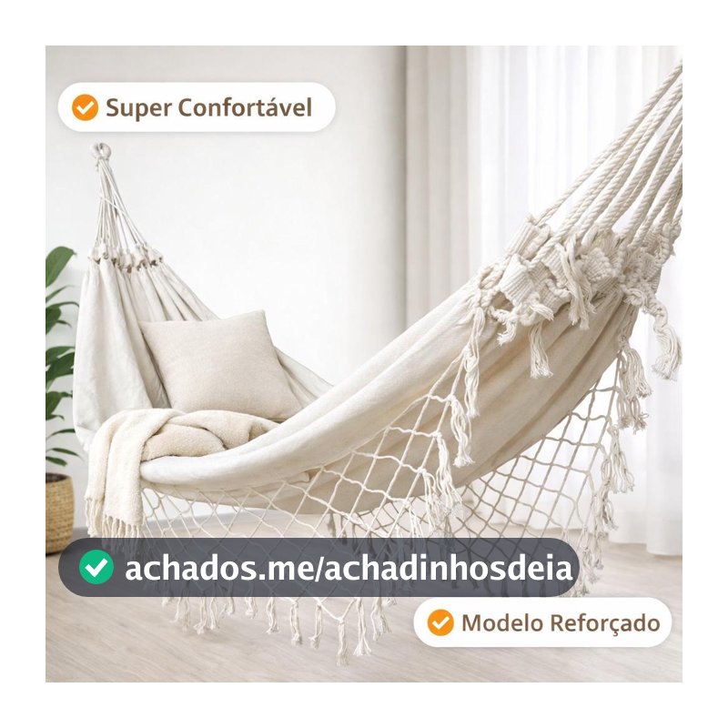 Rede de Descanso Casal Reforçada com Franjas Algodão | Confortável Resistente e Decorativa