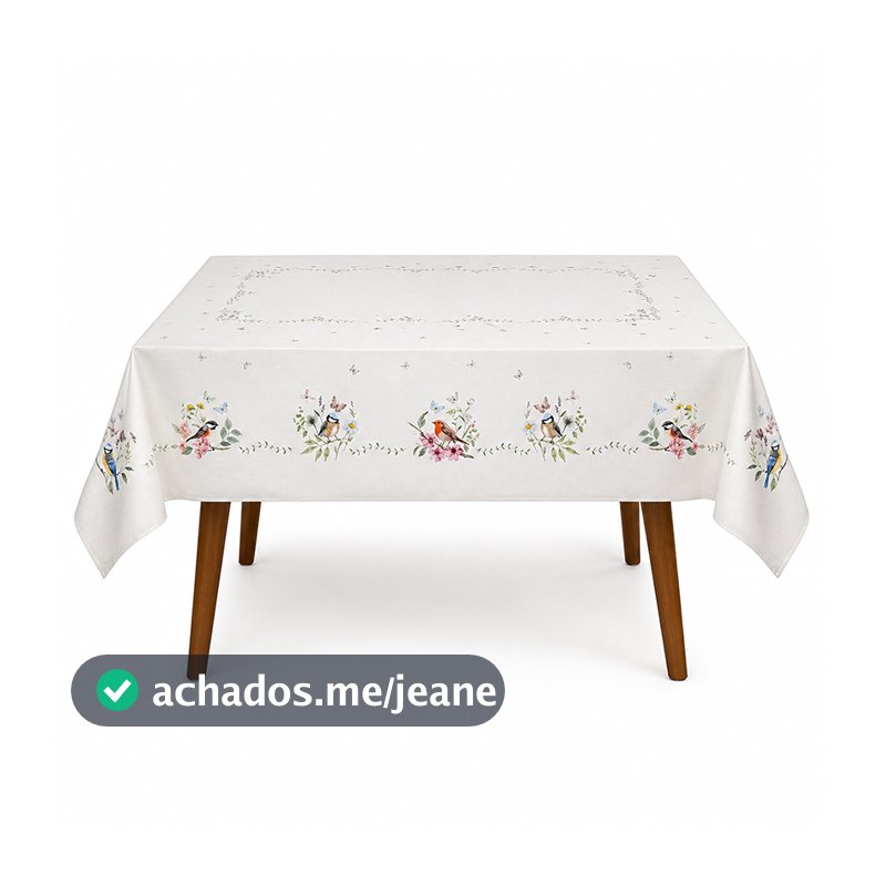 Toalha de Mesa Quadrada Jardim Dohler 1,80x1,80 Fácil de Limpar 8 Lugares Renova Clean