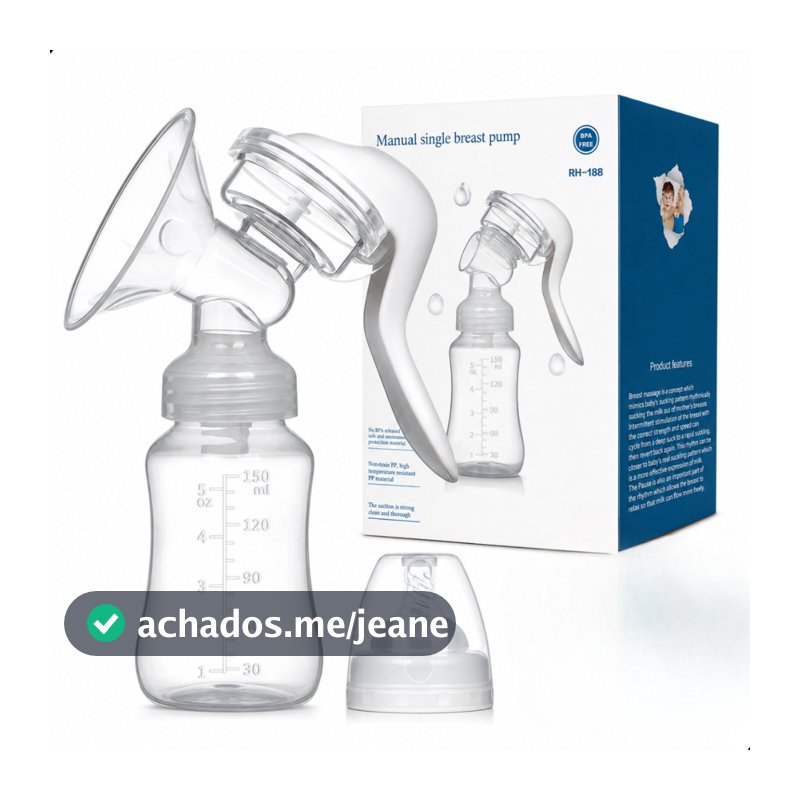 Bomba Manual de Leite Materno 150ml Manual Mamadeira Extrator Silicone