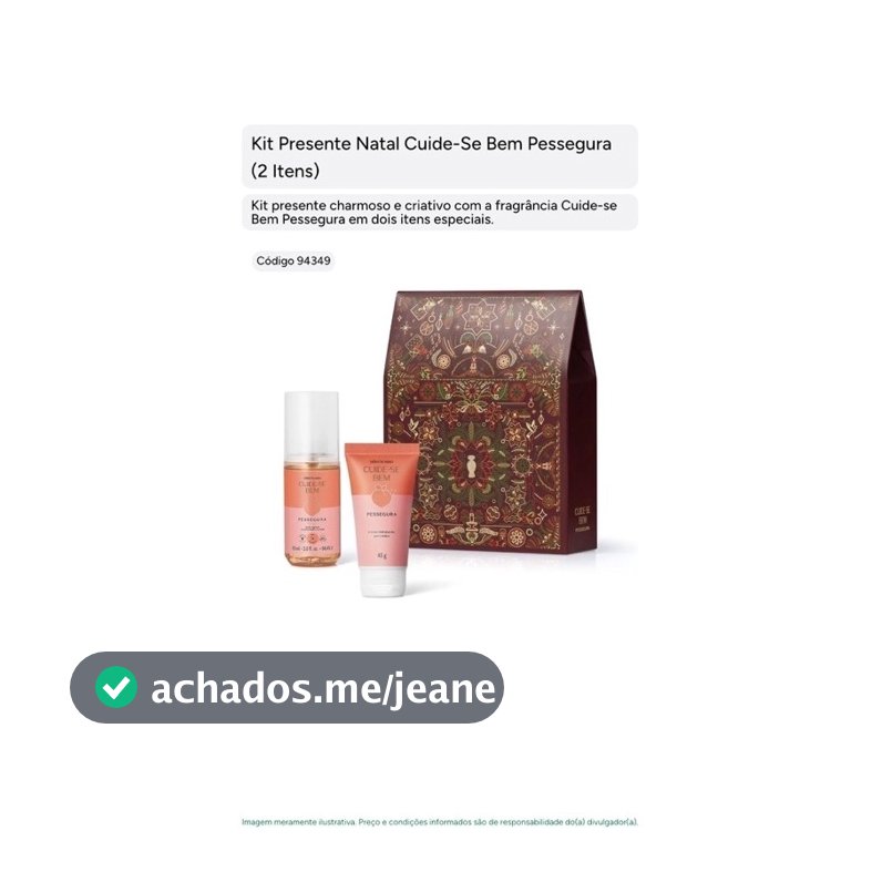Kit Presente Boticário Pessegura Spray + Hidratante