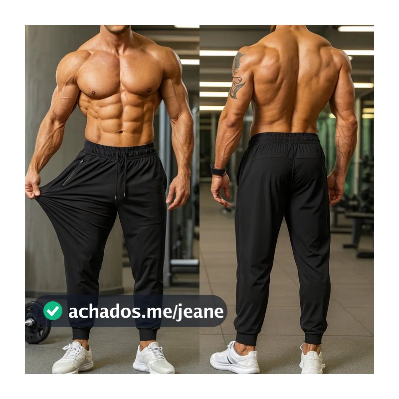 Calça Masculina Jogger Com Elastano Academia Esportiva Fitness Slim Dry Fit Leve Praticar Esportes