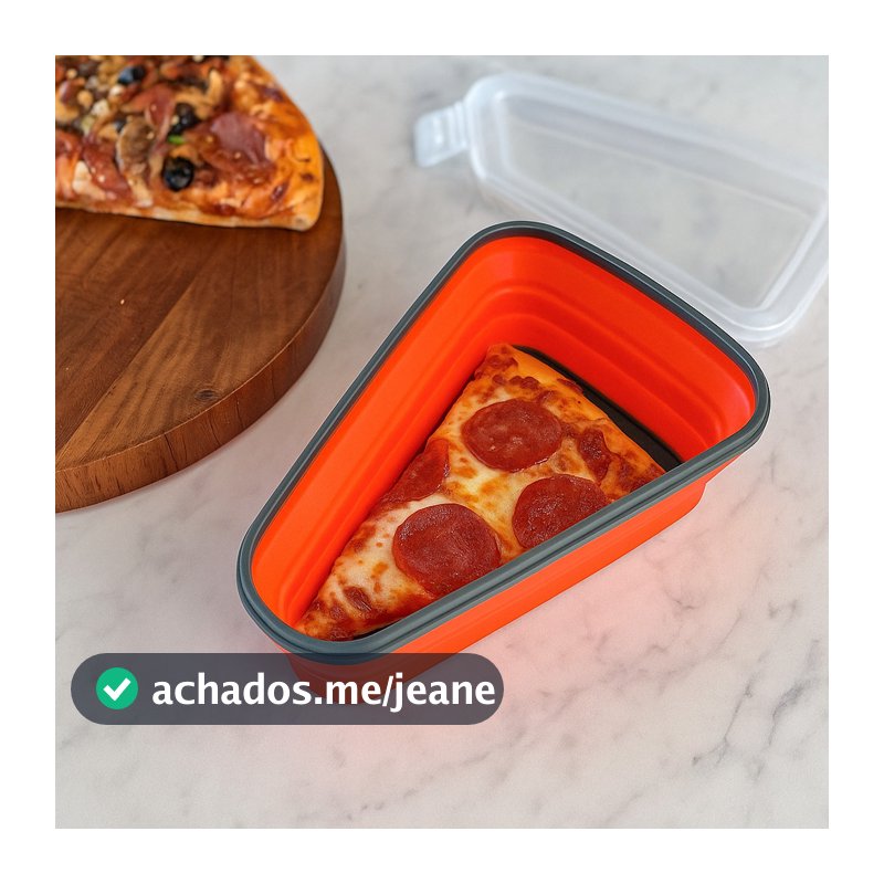 Pote Pizza com Tampa Vedada Ideal para Geladeira, Micro-ondas Transporte Leve e Compacta Mia Utilidades