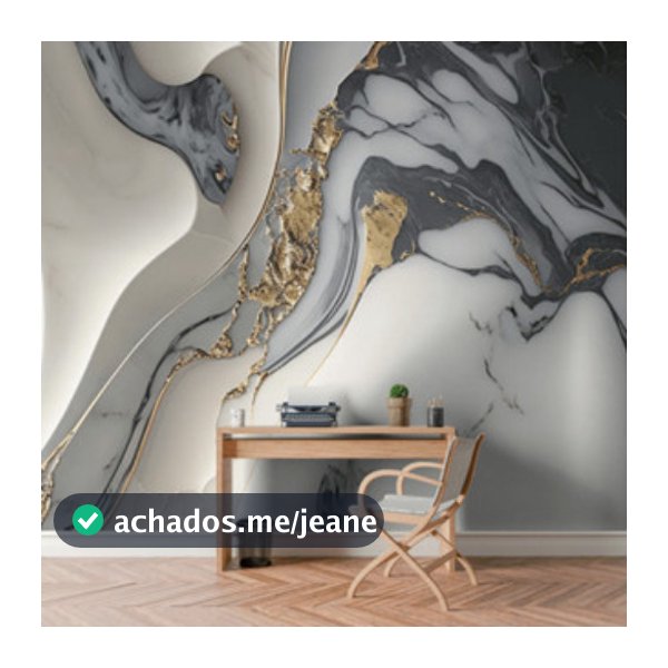 Papel de Parede Mármore Acinzentado Autocolante Lavável Elegante
