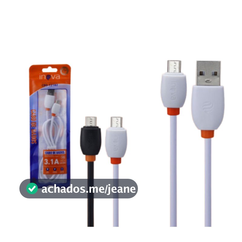 Cabo De Dados 3.1A Micro USB V8 / Lightning Iphone / Tipo-C  1 Metro Inova (SACO)