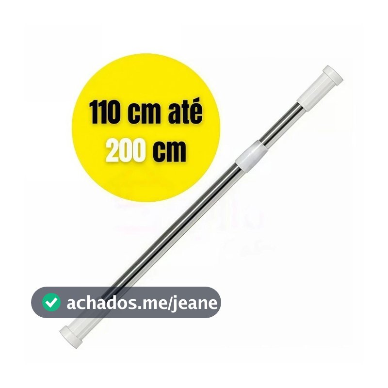 Varão Extensivel Grande Maior Medida Em Inox Resistente Porta Cortina De Box E Banheiro