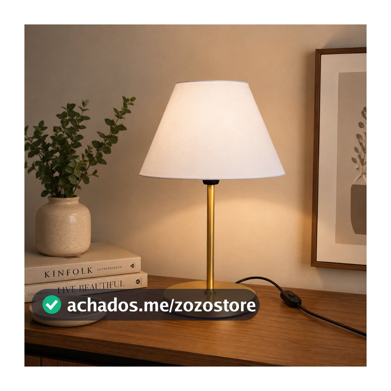 Luminária de Mesa Abajur Cúpula Injetada Bivolt Escritório Quarto Recepção Decoração Sala Moderno